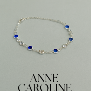 💙 Pulseira Prata 925 com Micro Zircônia Azul Royal