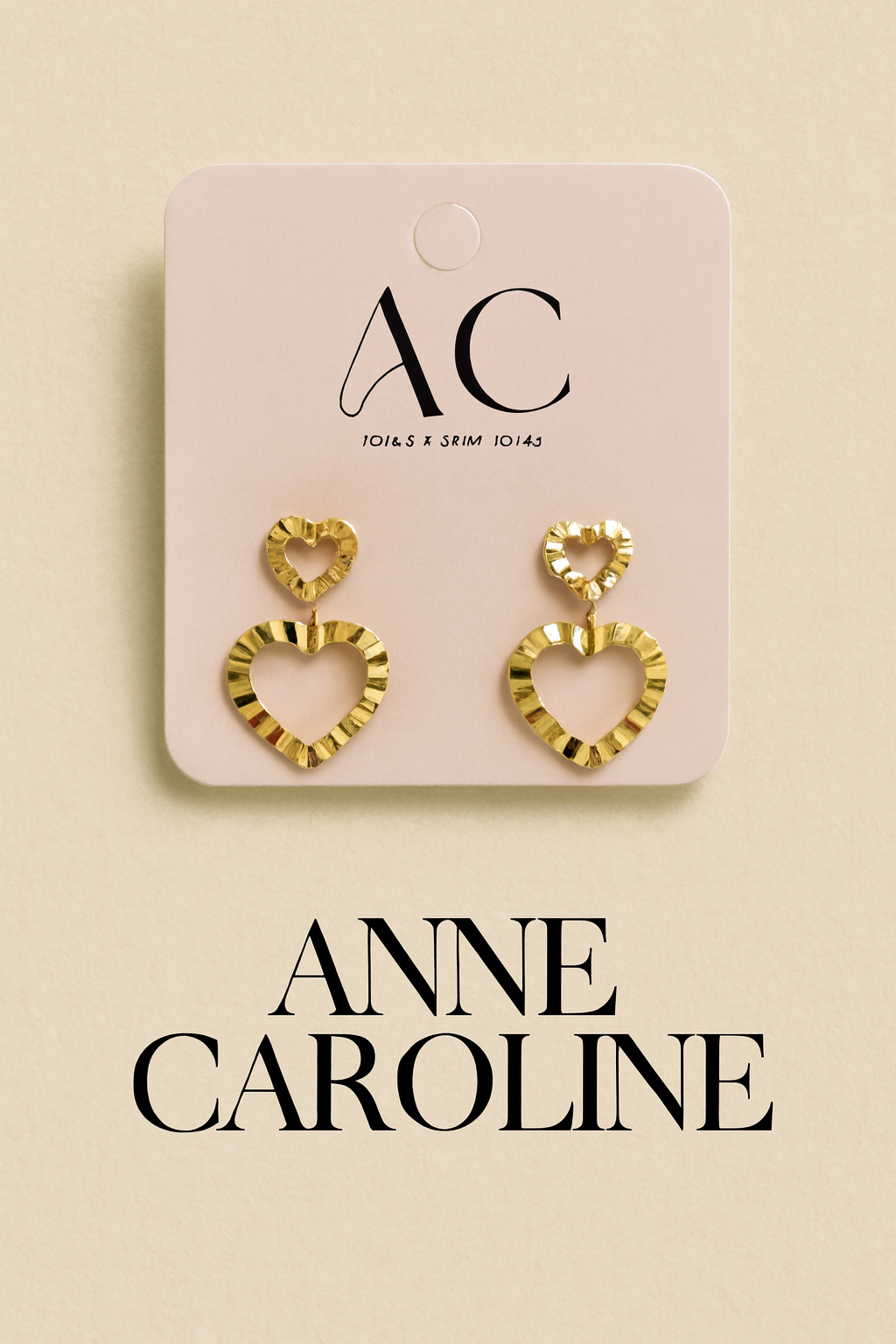 ❤️ Brinco Duplo Orgânico Vazado de Coração 18k