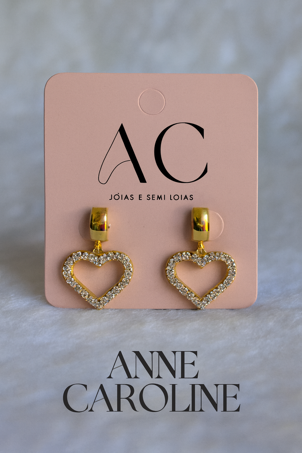❤️ Brinco de Micro Zircônia em Formato de Coração 18k