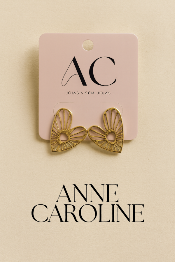 ❤️ Brinco Coração Vazado Orgânico