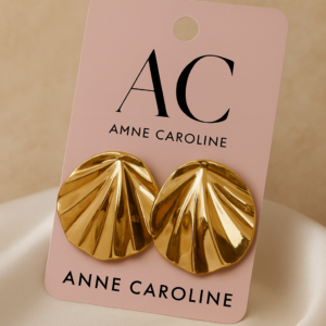 ✨Brinco Estilo Concha no Orgânico em Ouro 18k