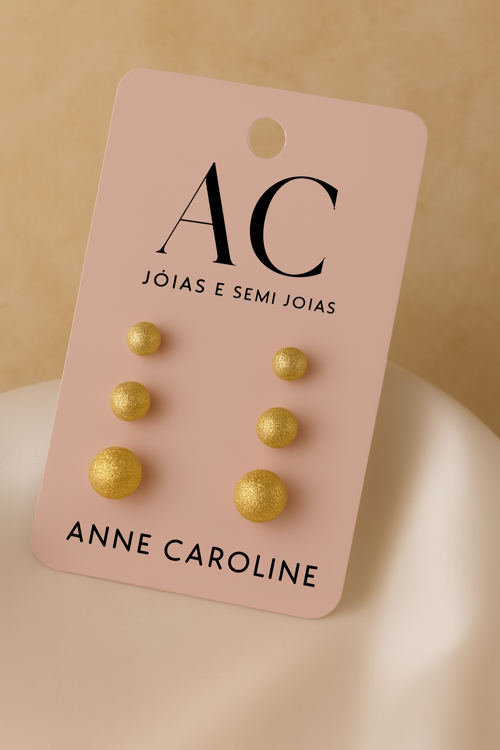 ✨⚜️ Brinco Trio de Esferas em Ouro 18k