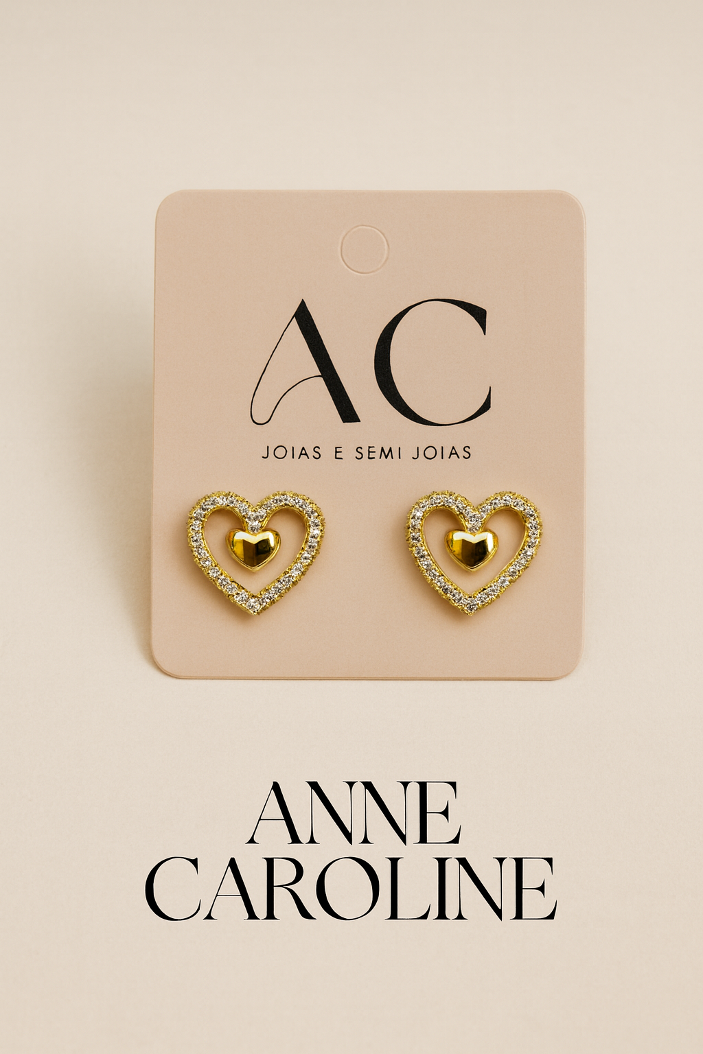 💛 Brinco De Coração Cravejado Com Zircônio - Imagem 2