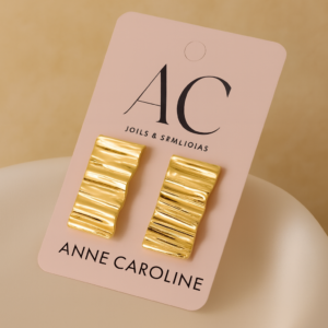 Brinco de Chapa Orgânico em Ouro 18k